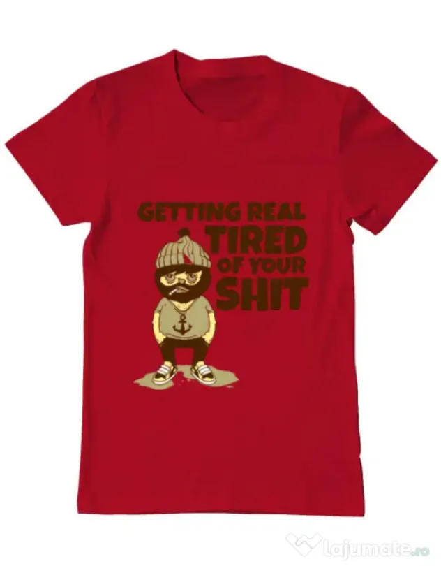 Tricou ADLER barbat Tired of your shit Rosu