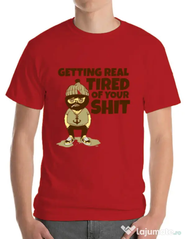 Tricou ADLER barbat Tired of your shit Rosu