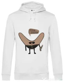 Hoodie barbat cu gluga I’ll be back Alb