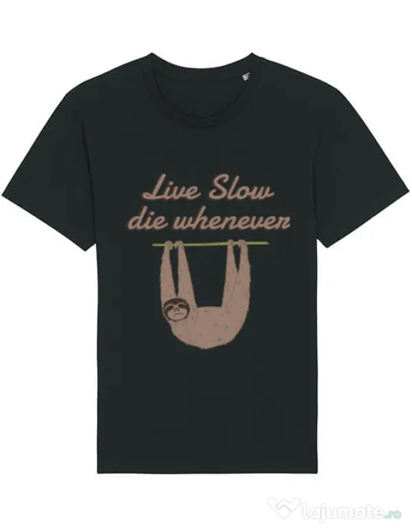 Tricou STANLEY STELLA barbat Live slow, die whenever Negru