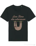 Tricou STANLEY STELLA barbat Live slow, die whenever Negru