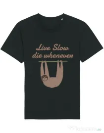 Tricou STANLEY STELLA barbat Live slow, die whenever Negru