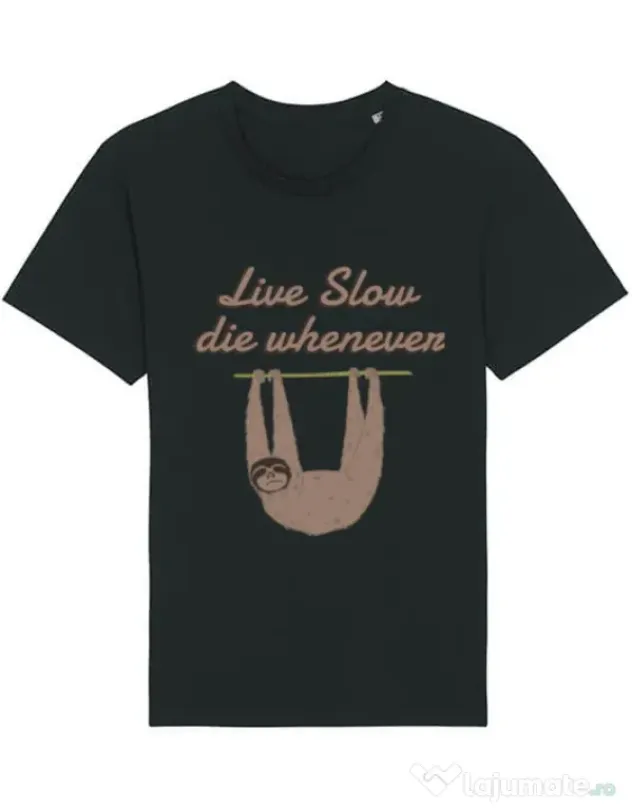 Tricou STANLEY STELLA barbat Live slow, die whenever Negru