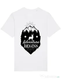 Tricou STANLEY STELLA barbat Adventure Begins Alb