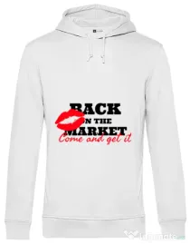 Hoodie barbat cu gluga Come and get it Alb