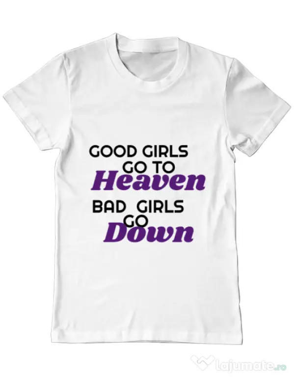 Tricou ADLER barbat Bad girls go down Alb