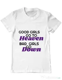 Tricou ADLER barbat Bad girls go down Alb