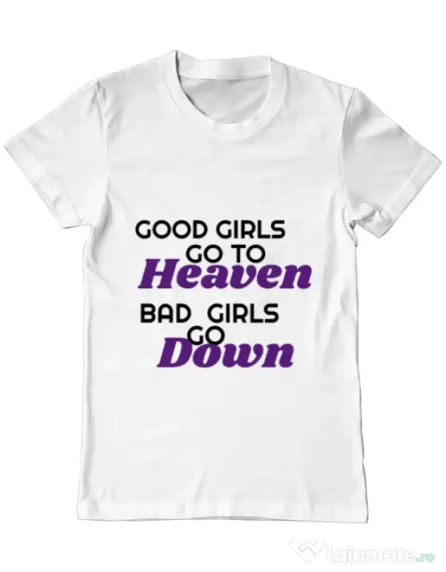 Tricou ADLER barbat Bad girls go down Alb