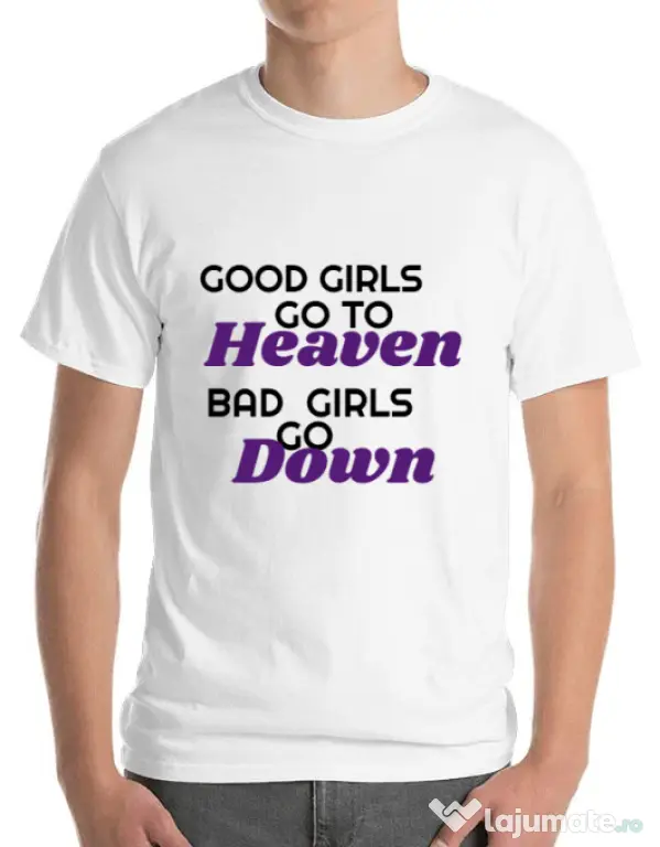 Tricou ADLER barbat Bad girls go down Alb