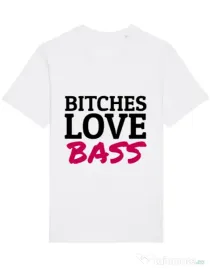 Tricou STANLEY STELLA barbat Bitches love bass Alb