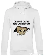 Hoodie barbat cu gluga Ceiling cat Alb