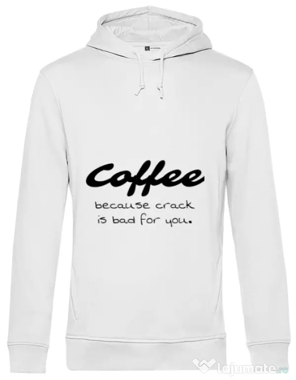 Hoodie barbat cu gluga Coffee Alb