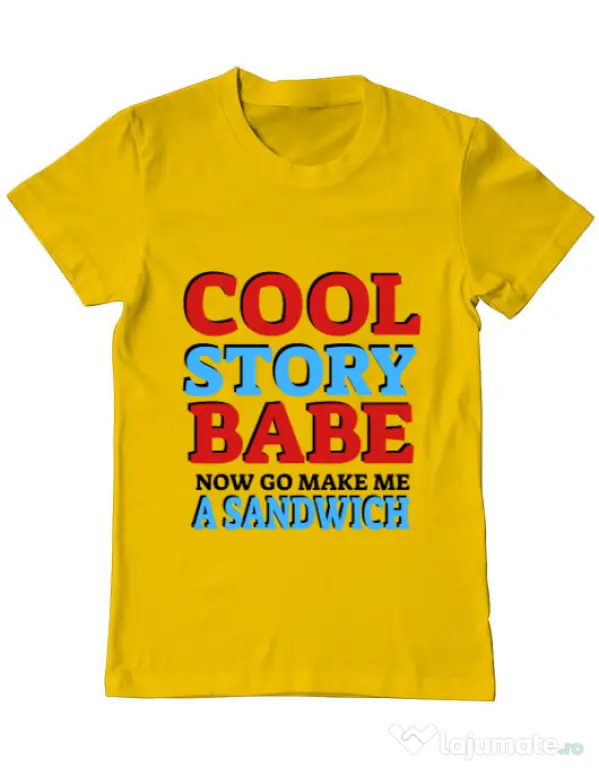 Tricou ADLER barbat Cool story babe Galben