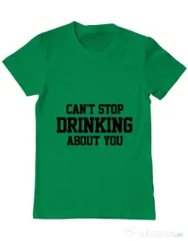 Tricou ADLER barbat Can't stop drinking about you Verde mediu