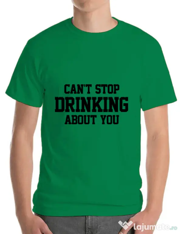 Tricou ADLER barbat Can't stop drinking about you Verde mediu