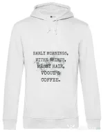 Hoodie barbat cu gluga Early mornings Alb
