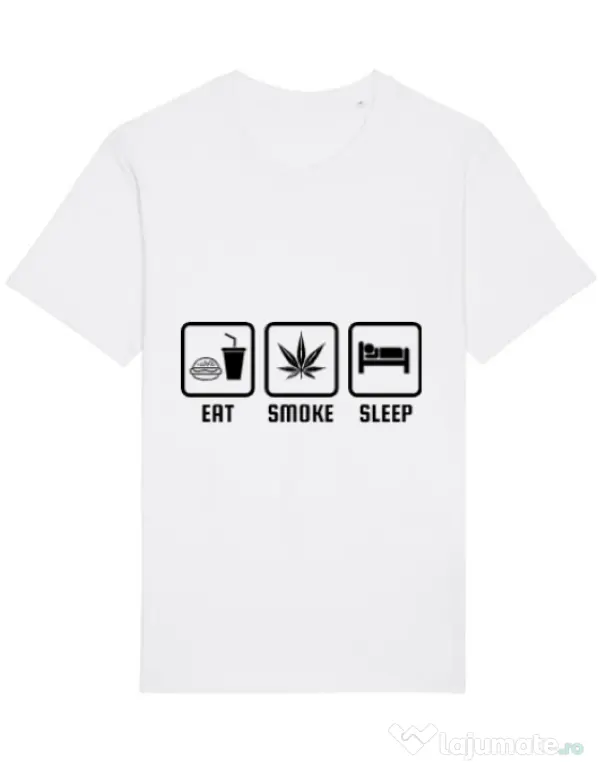 Tricou STANLEY STELLA barbat Eat smoke sleep Alb