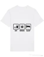 Tricou STANLEY STELLA barbat Eat smoke sleep Alb