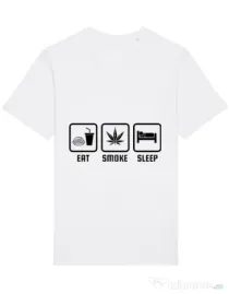 Tricou STANLEY STELLA barbat Eat smoke sleep Alb
