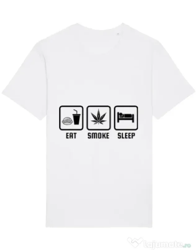 Tricou STANLEY STELLA barbat Eat smoke sleep Alb