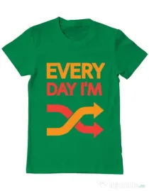 Tricou ADLER barbat Every day i'm shuffling Verde mediu