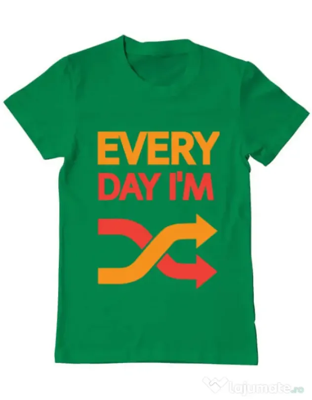 Tricou ADLER barbat Every day i'm shuffling Verde mediu