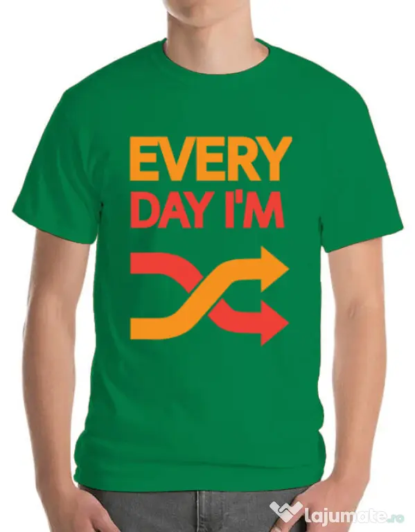 Tricou ADLER barbat Every day i'm shuffling Verde mediu