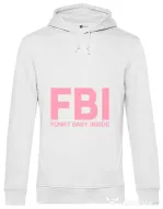 Hoodie barbat cu gluga Funky baby inside Alb