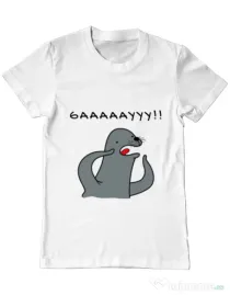 Tricou ADLER barbat Funny seal Alb