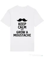 Tricou STANLEY STELLA barbat Grow a moustache Alb