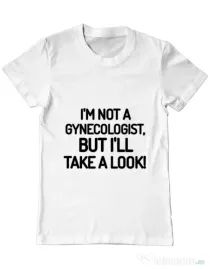 Tricou ADLER barbat Gynecologist Alb
