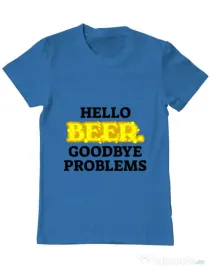 Tricou ADLER barbat Hello beer Albastru azuriu