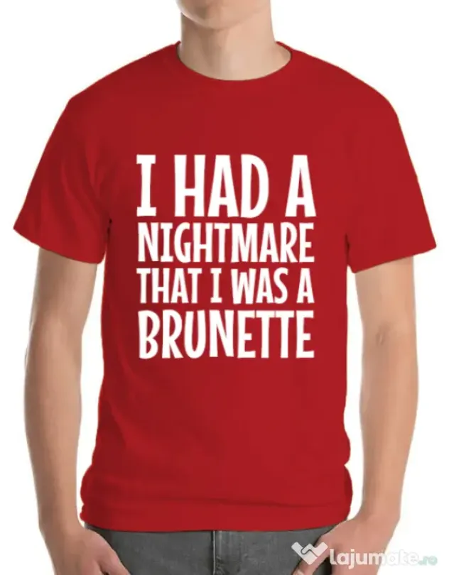 Tricou ADLER barbat I had a nightmare Brunette Rosu