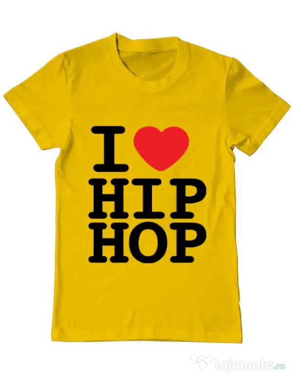 Tricou ADLER barbat I love hip hop Galben