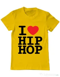 Tricou ADLER barbat I love hip hop Galben