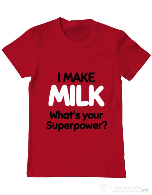 Tricou ADLER barbat I make milk Rosu