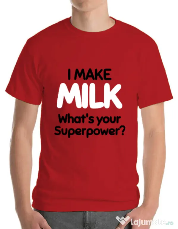 Tricou ADLER barbat I make milk Rosu