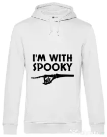 Hoodie barbat cu gluga I'm with spooky Alb