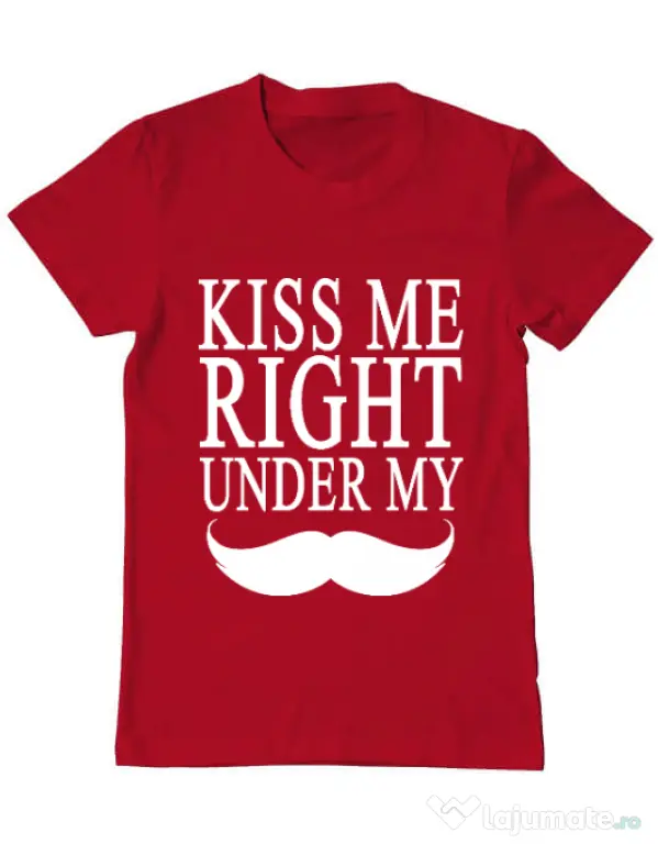 Tricou ADLER barbat Kiss me right under Rosu