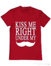 Tricou ADLER barbat Kiss me right under Rosu
