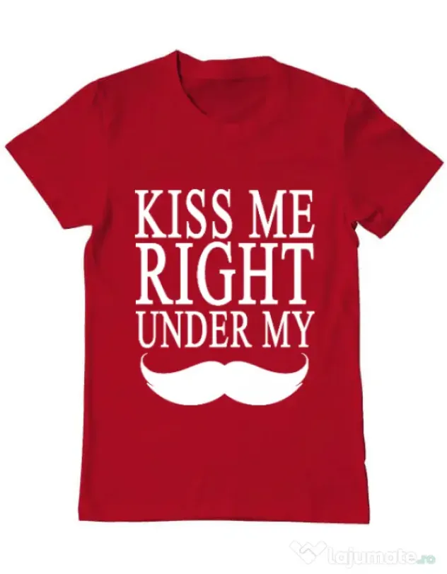 Tricou ADLER barbat Kiss me right under Rosu