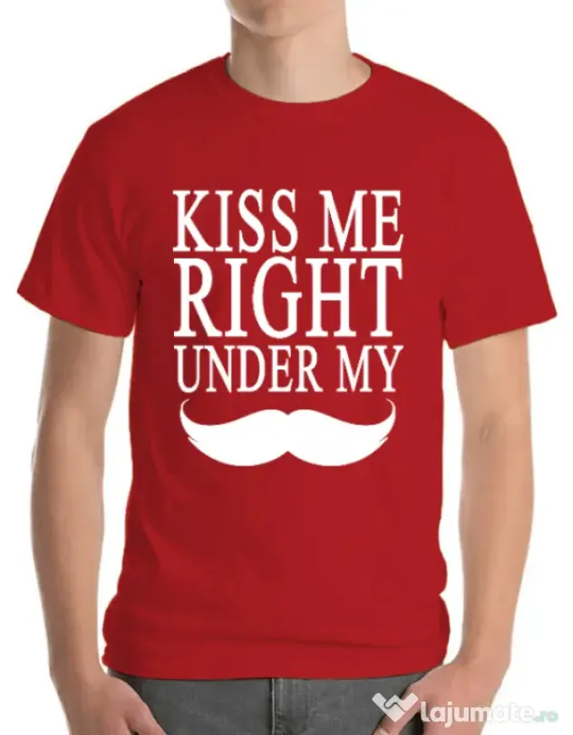 Tricou ADLER barbat Kiss me right under Rosu
