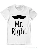 Tricou ADLER barbat Mr. right Alb