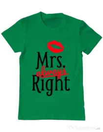 Tricou ADLER barbat Mrs always right Verde mediu