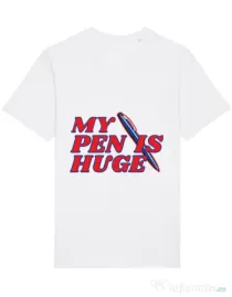 Tricou STANLEY STELLA barbat My pen is huge Alb