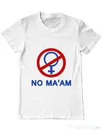 Tricou ADLER barbat No ma'am Alb