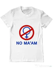 Tricou ADLER barbat No ma'am Alb