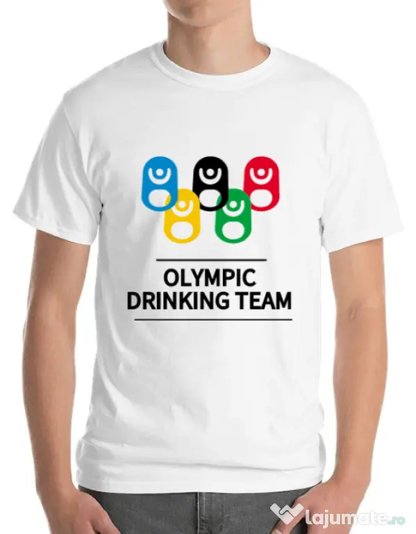 Tricou ADLER barbat Olympic drinking team Alb