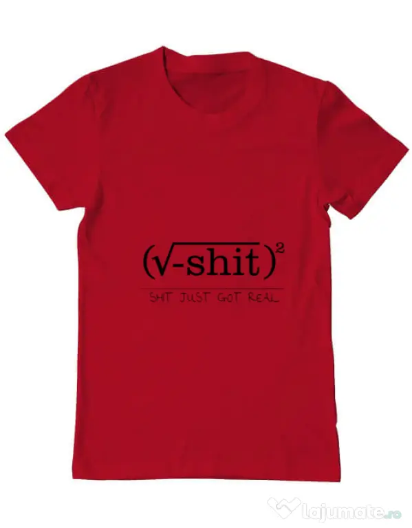Tricou ADLER barbat Shit just got real Rosu