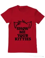 Tricou ADLER barbat Show me your kitties Rosu